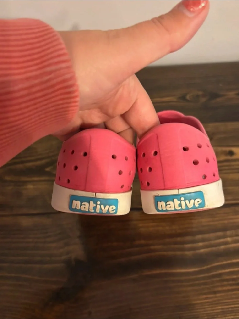 C13 pink and white native Jefferson shoes
